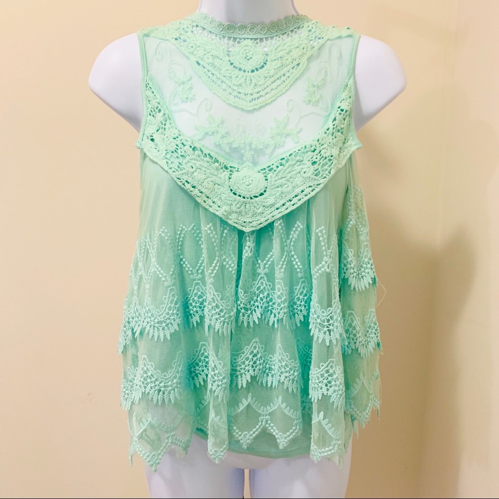 Lace Mint Green Top